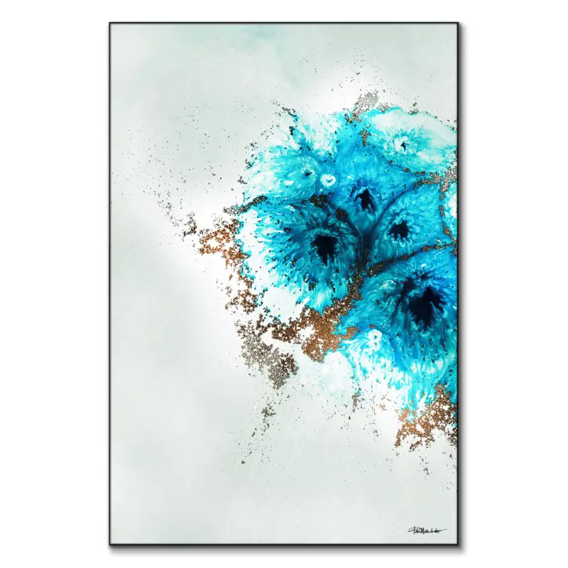 Aqua Aurora 1 Vibrant Wall Art by Petra Meikle de Vlas