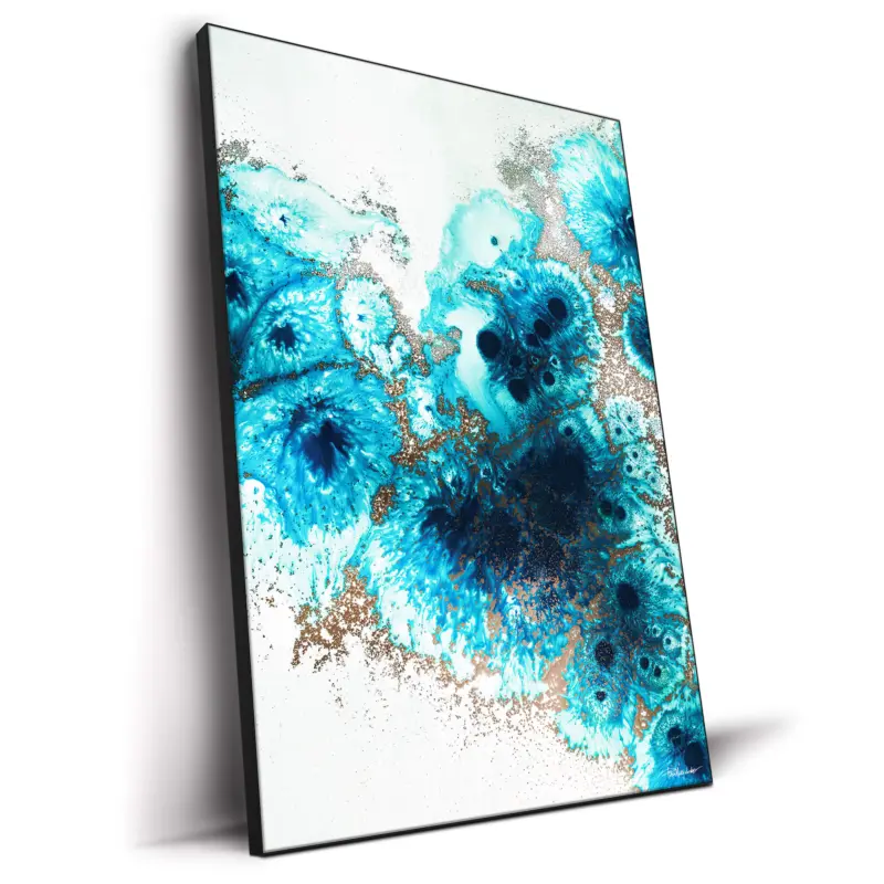Abstract Ocean Painting with Gold | BIG Wall Décor