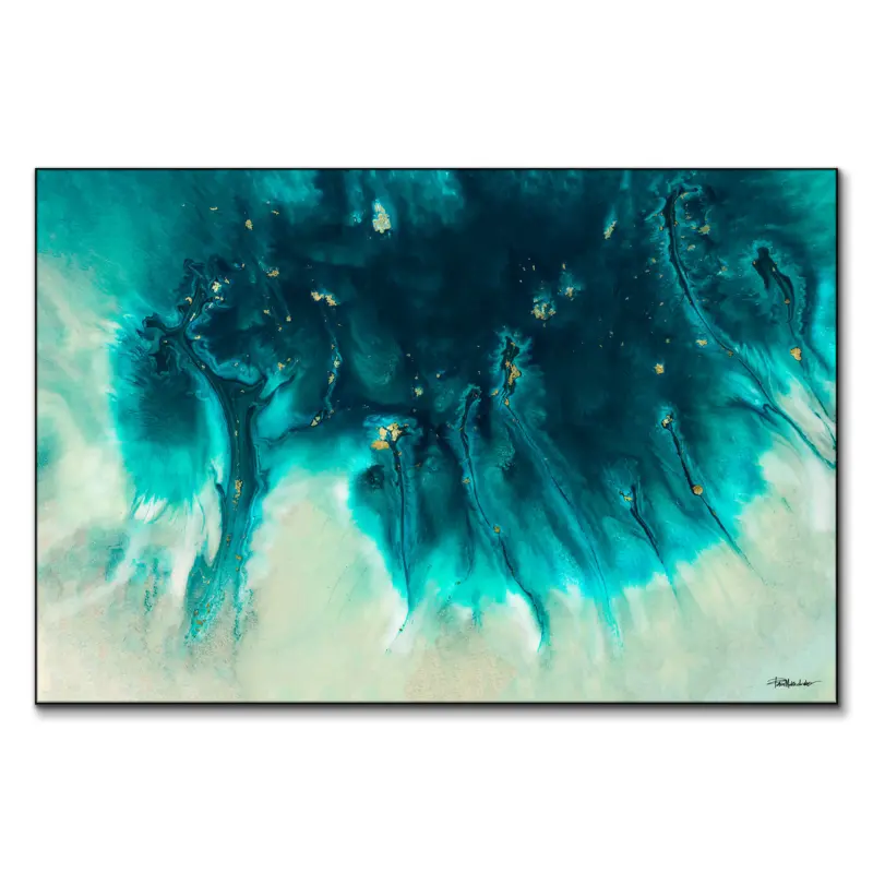 Aqua Echoes Vibrant Wall Art by Petra Meikle de Vlas