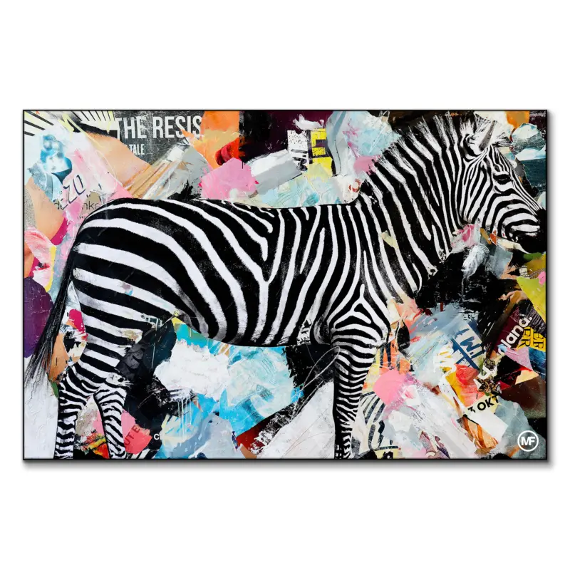 Zebra Lounge Black and White Wall Art by Michiel Folkers