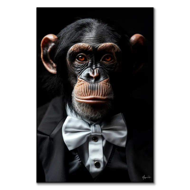 Chimpanzee Dark Wall Art by Philippe HUGONNARD