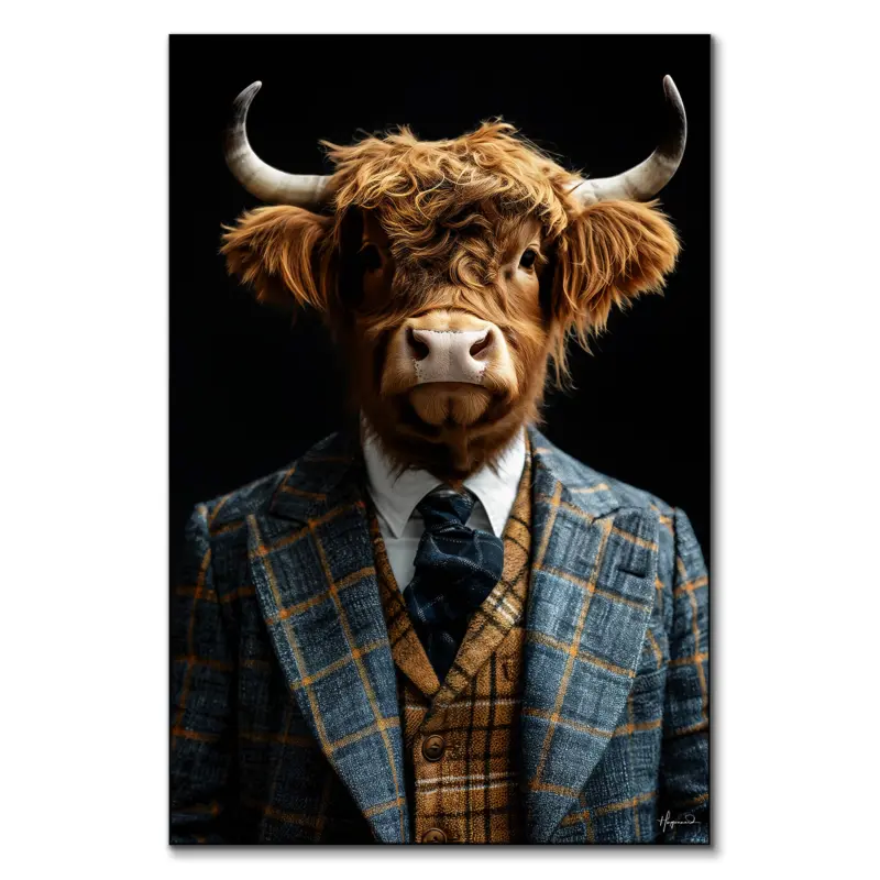 Highland Cattle Dark Wall Art by Philippe HUGONNARD