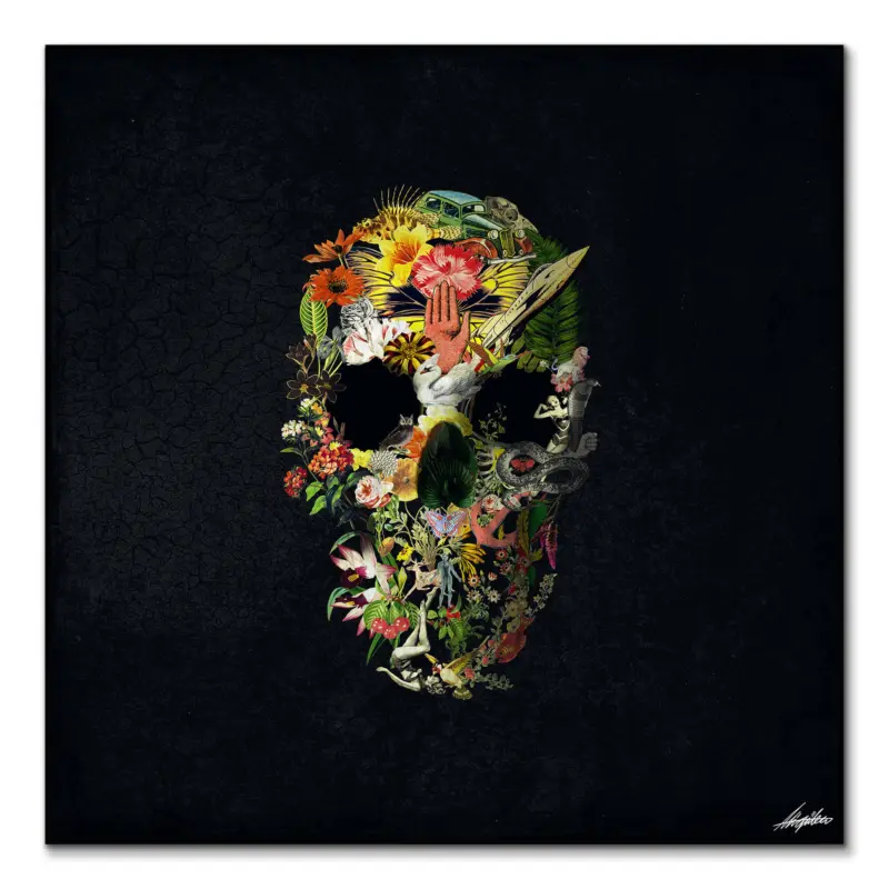 Message Skull Colorful Wall Art by Ali Gulec