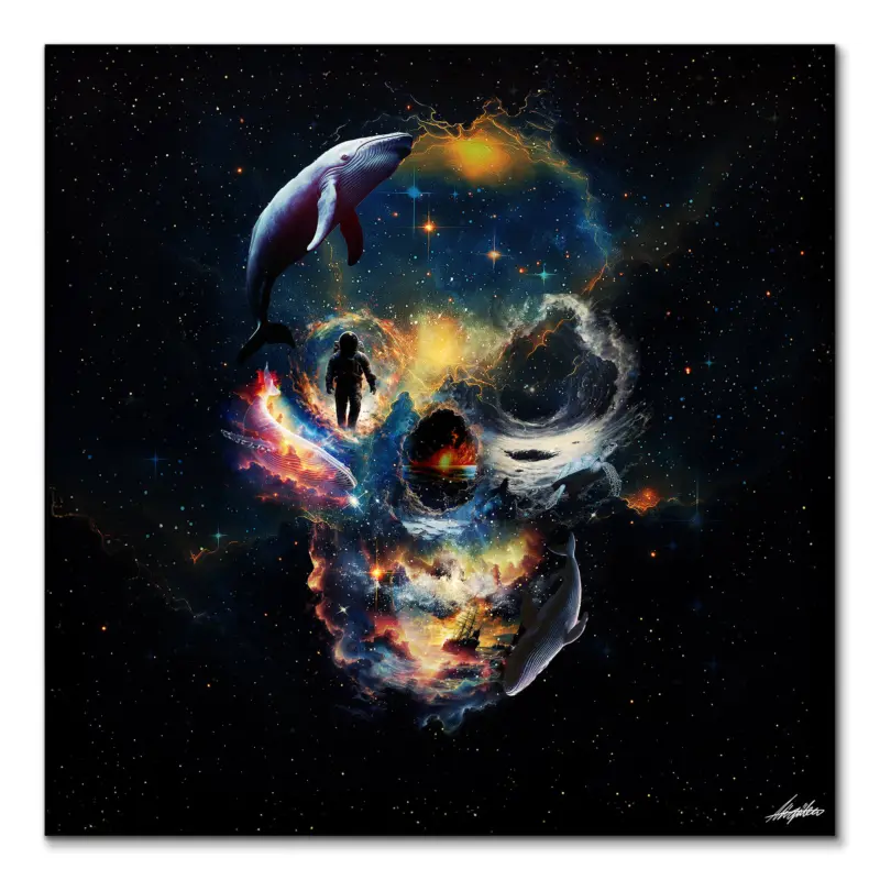 Portal Skull Colorful Wall Art by Ali Gulec
