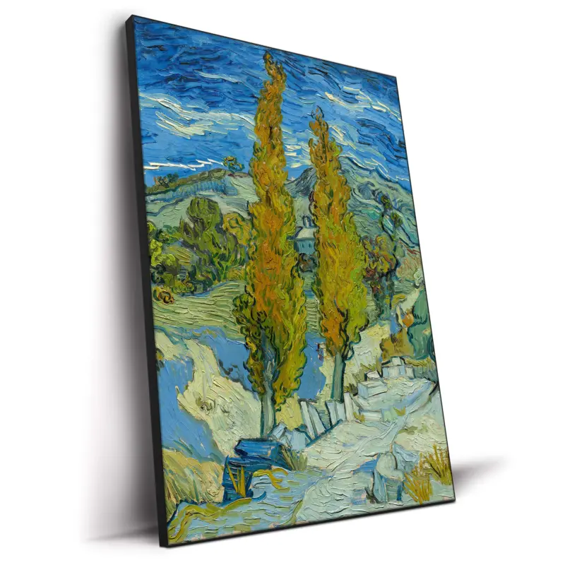 Two Poplars in the Alpilles near Saint-Rémy Green Wall Decor by The Classics Collective