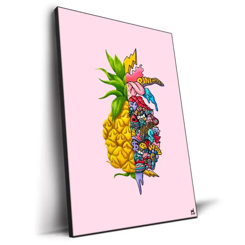 Pink Pineapple Vibrant Wall Decor by Wegs.Art