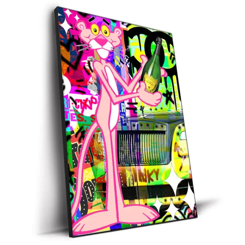 Pink Panther Vibrant Wall Decor by Jessica Stempel