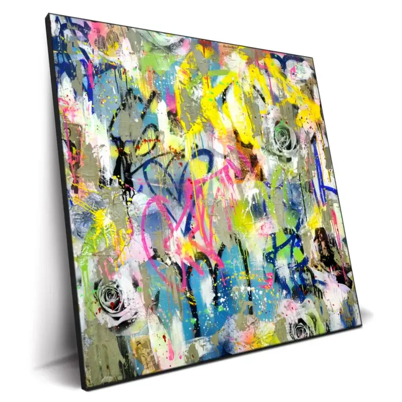 Graffiti Roses Vibrant Wall Decor by Seek One