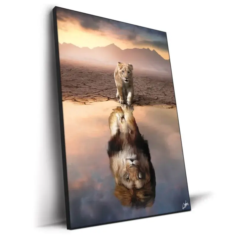 Lion Reflection Warm Wall Decor by Zenja Gammer