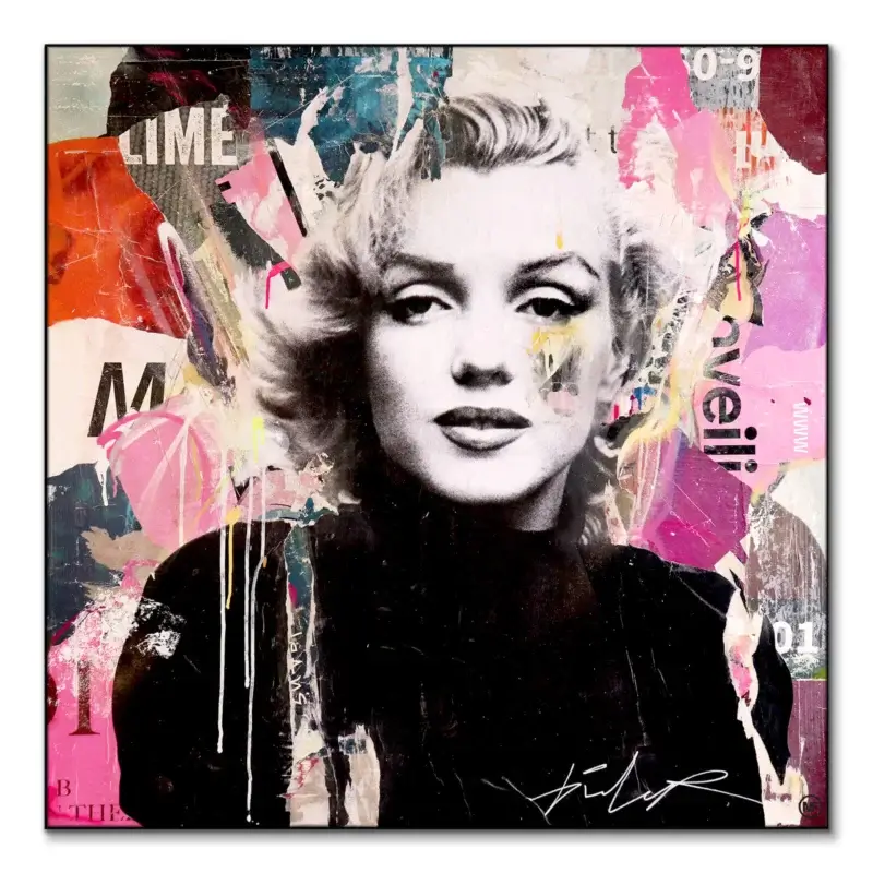 Marilyn Monroe Collage Vibrant Wall Art by Michiel Folkers