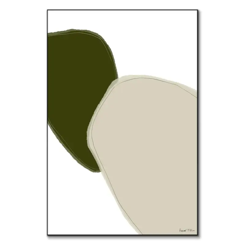 Minimal Circles No. 2 Green Wall Art by Karine Tonial Grimm