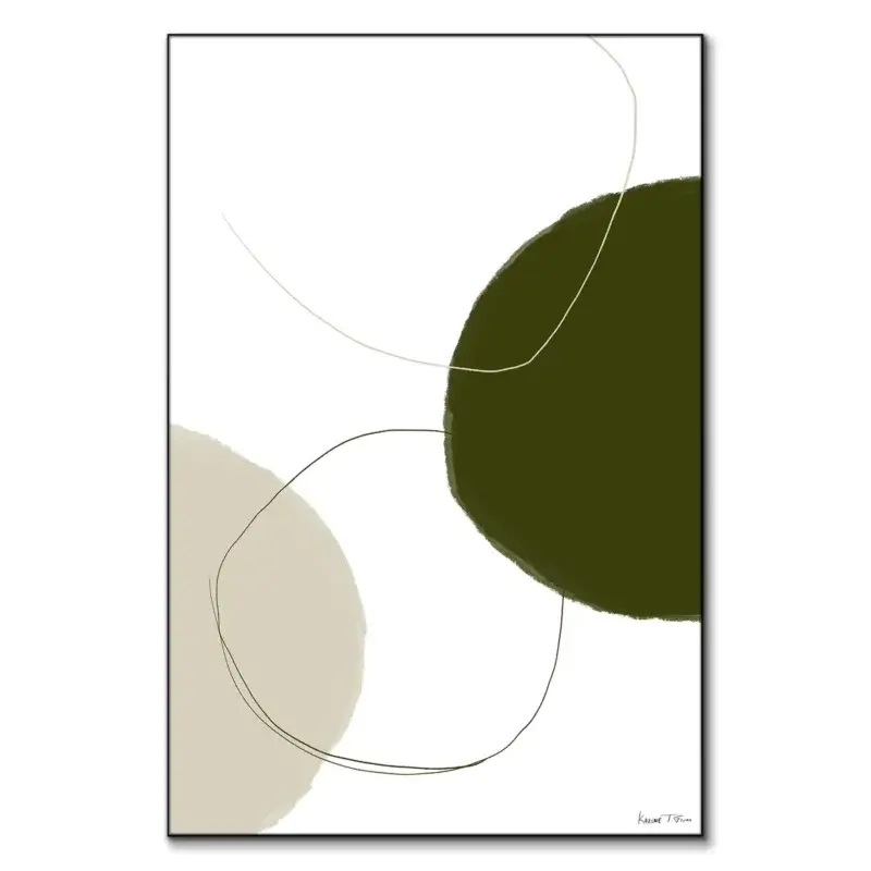 Minimal Circles No. 1 Green Wall Art by Karine Tonial Grimm