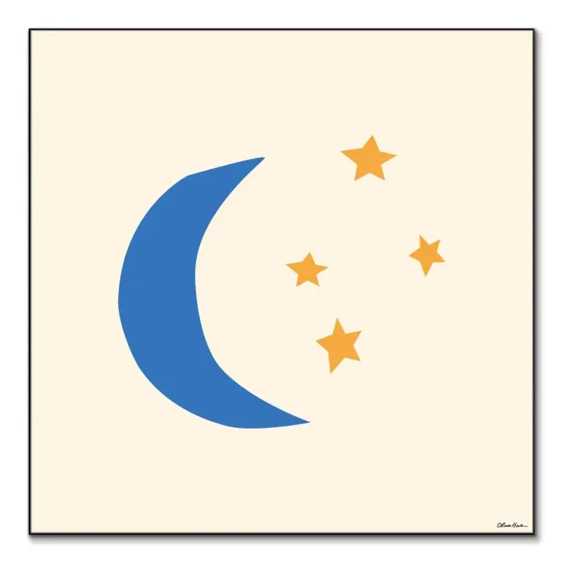 Moon and Stars Wall Art by Olivia Herrick