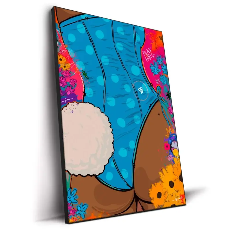 Bunny Bloom Vibrant Wall Decor by Nuwarhol