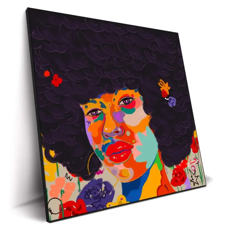 Bloomed Face Vibrant Wall Decor by Nuwarhol