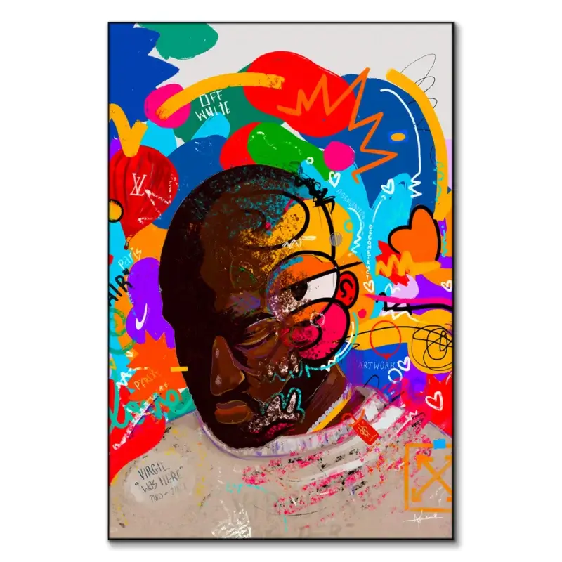 Virgil Was Here Deconstructed Vibrant Wall Art by Nuwarhol